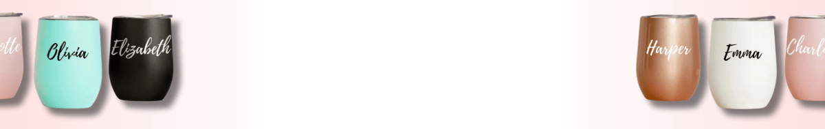 Elegant personalized wine tumblers for women, featuring custom designs perfect for enjoying drinks in style.