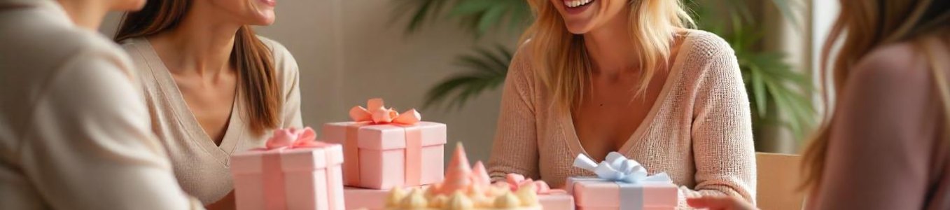 Celebrate her special day with thoughtful and unique birthday gifts for women. A beautifully wrapped gift box, elegant jewelry, and personalized keepsakes set against a cheerful backdrop, perfect for making her feel loved and appreciated.