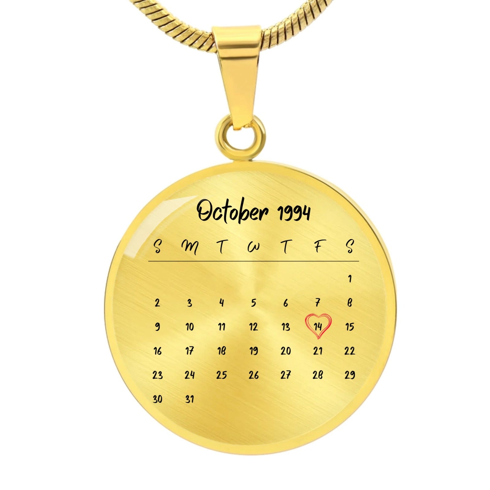 Personalized Calendar Necklace