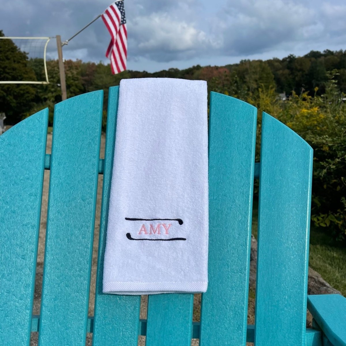 Personalized golf towel with custom name embroidery
