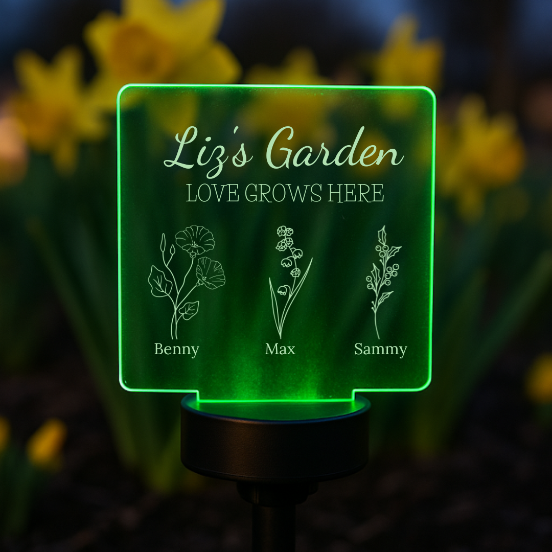 Love Grows Here Personalized Family Solar Garden Light