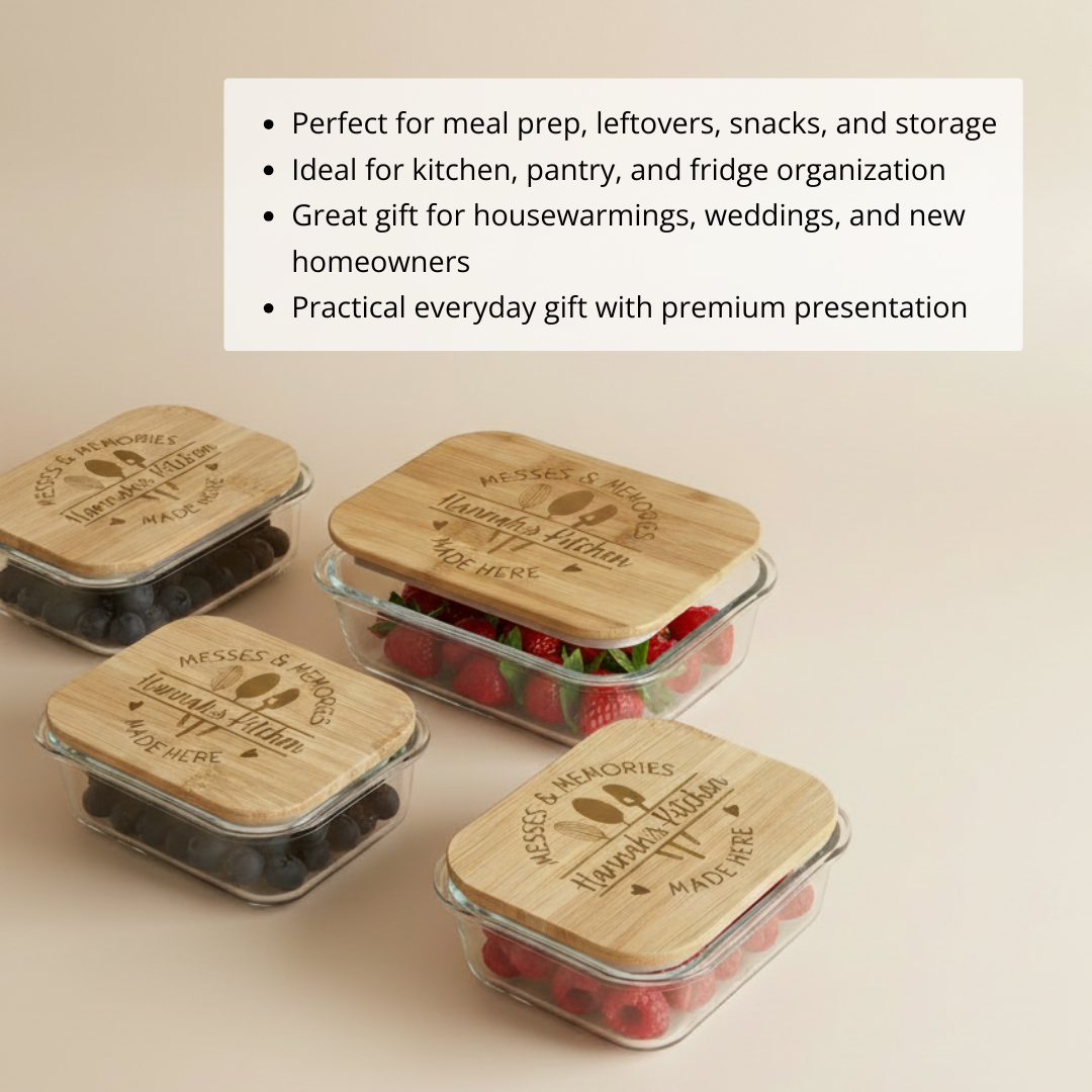 Savor & Store Personalized Glass Tupperware Set