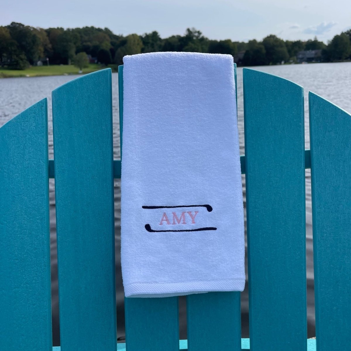 Personalized golf towel with custom name embroidery