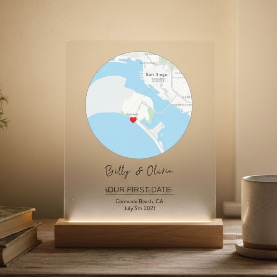 Anniversary Romantic Map Sign