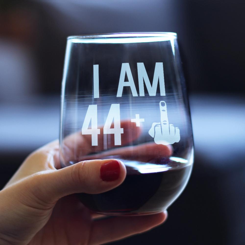 Personalized 45th Birthday Stemless Wine Glass for her, Customized Gifts for Women by Groovy Girl Gifts
