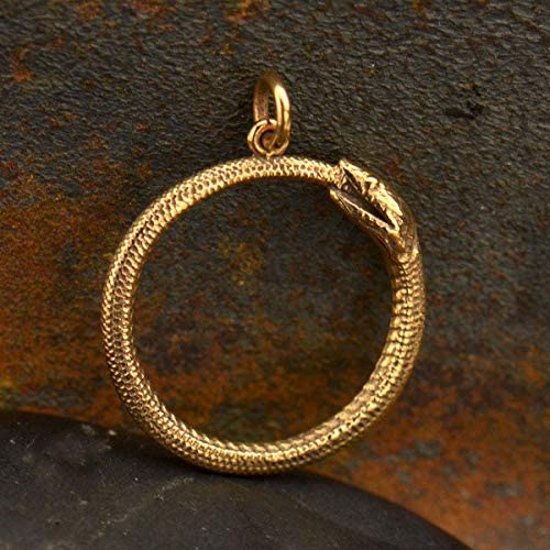 Personalized Two Cups Ouroboros Snake Pendant Necklace • Solid Bronze Charm • 14k Gold Filled Adjustable Chain Necklace • Infinity Endless Cycles Rebirth Fertility Symbol for her, Customized Gifts for Women by Groovy Girl Gifts
