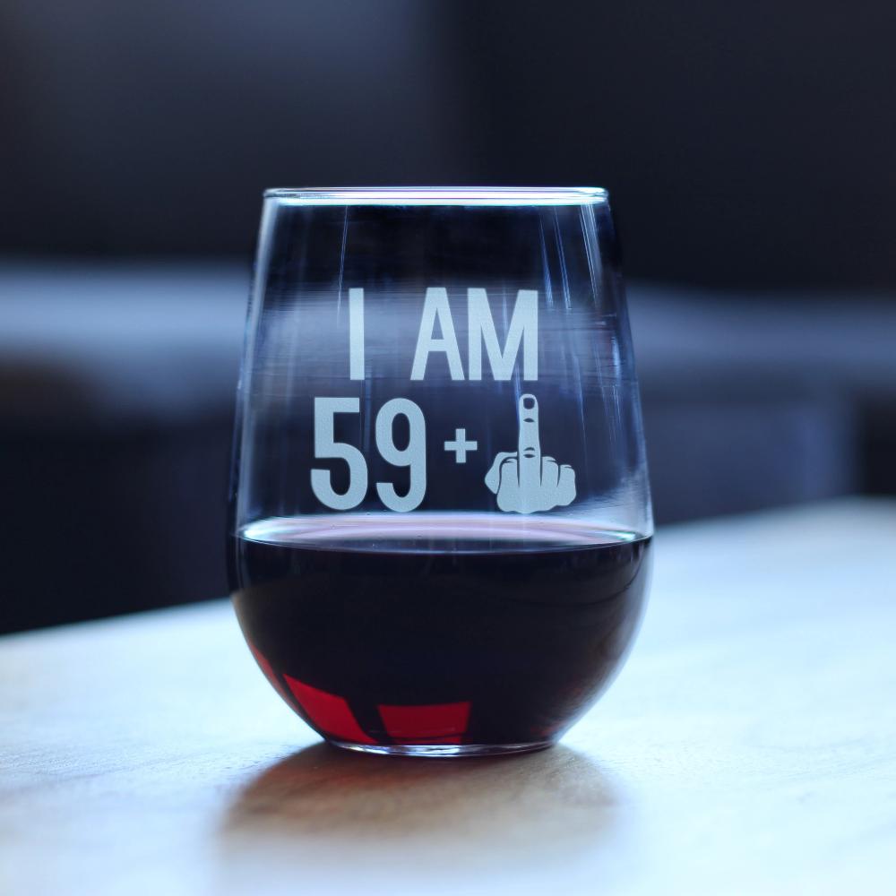 Personalized 60th Birthday Stemless Wine Glass for her, Customized Gifts for Women by Groovy Girl Gifts