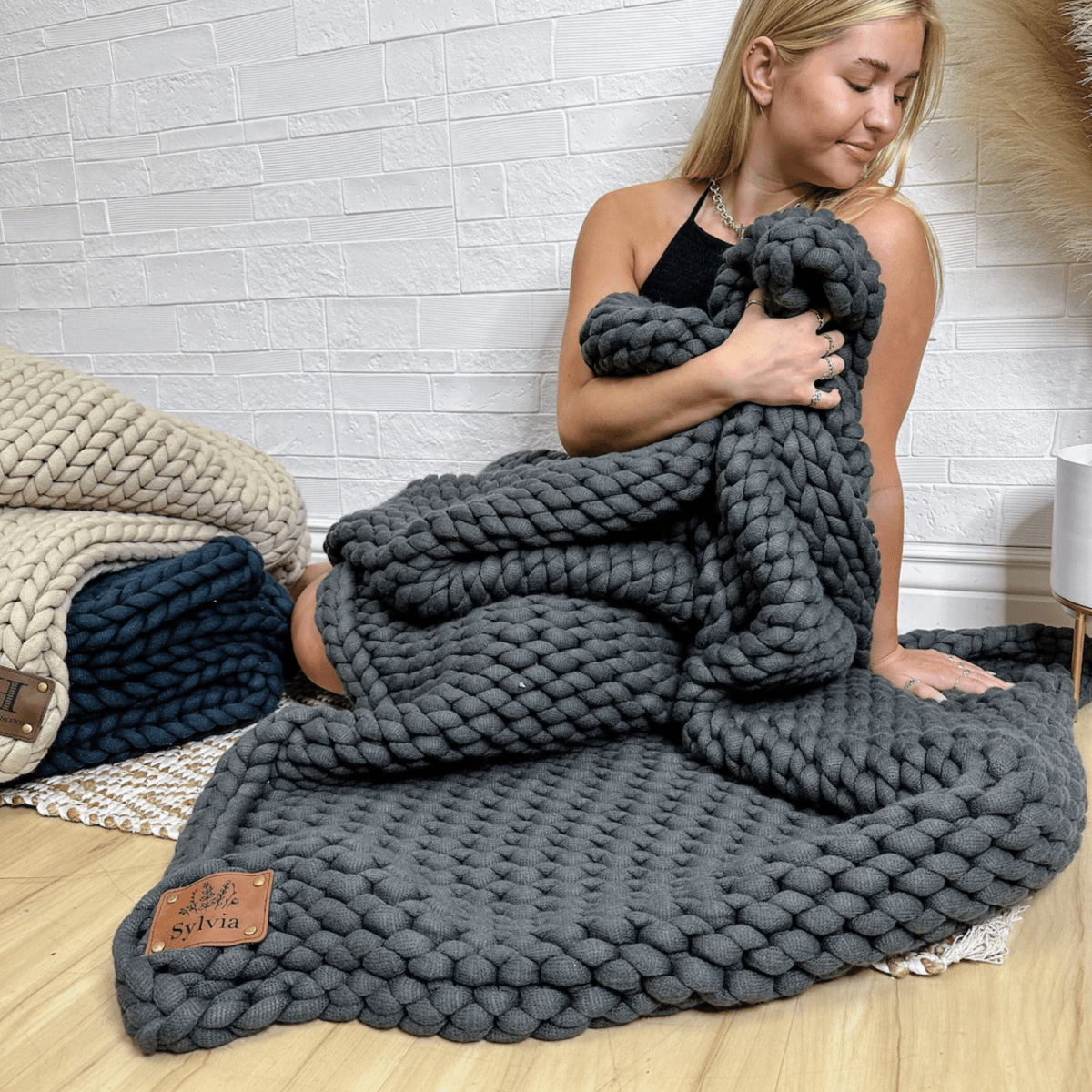 Personalized Cozy Bliss Chunky Knit Personalized Blanket for her, Customized Gifts for Women by Groovy Girl Gifts