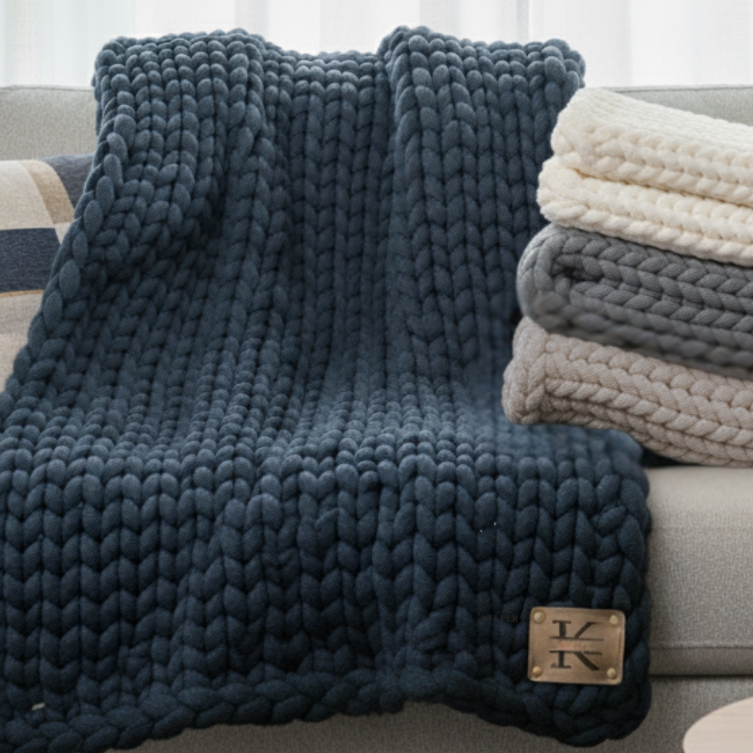 Cozy Bliss Chunky Knit Personalized Blanket