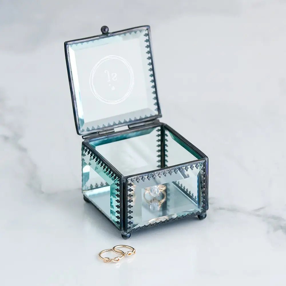 Personalized Vintage Glass Jewelry Box for her, Customized Gifts for Women by Groovy Girl Gifts