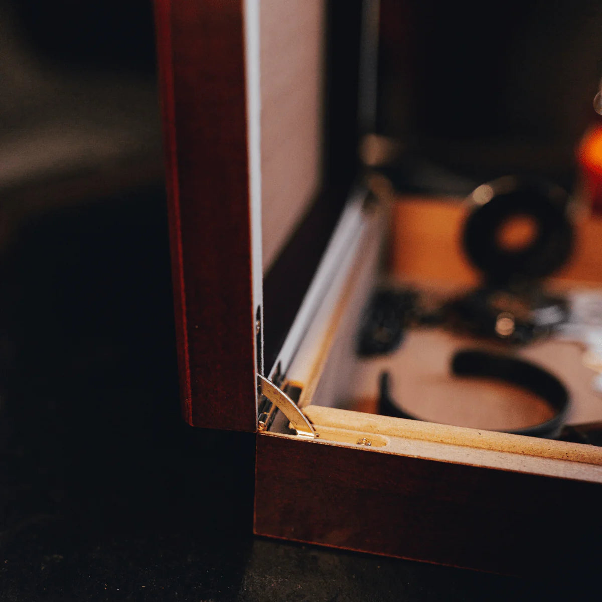 Personalized wooden memory box for women with engraved name, dates, and heartfelt message