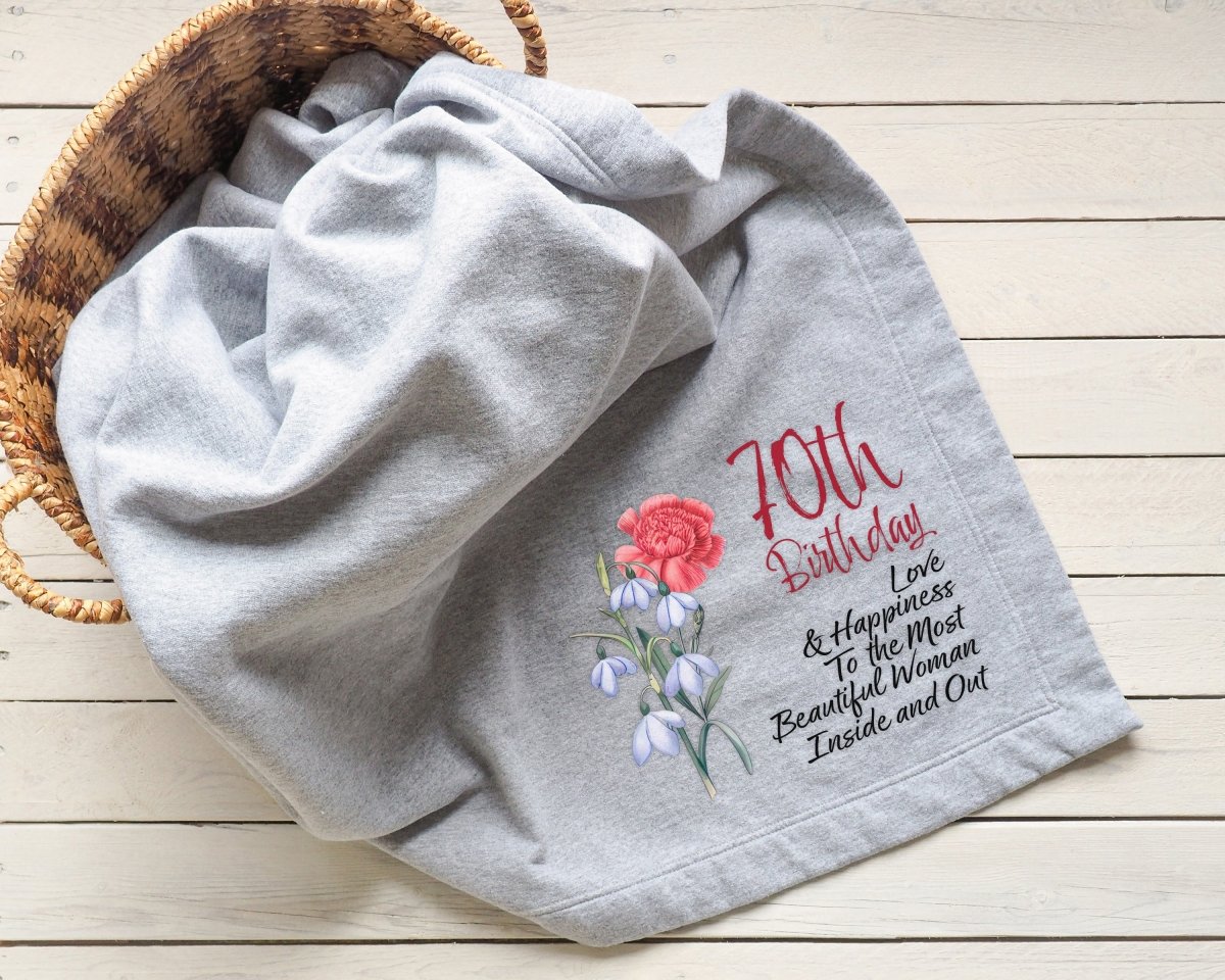 Personalized Blossoms of Love Birthday Blanket for her, Customized Gifts for Women by Groovy Girl Gifts