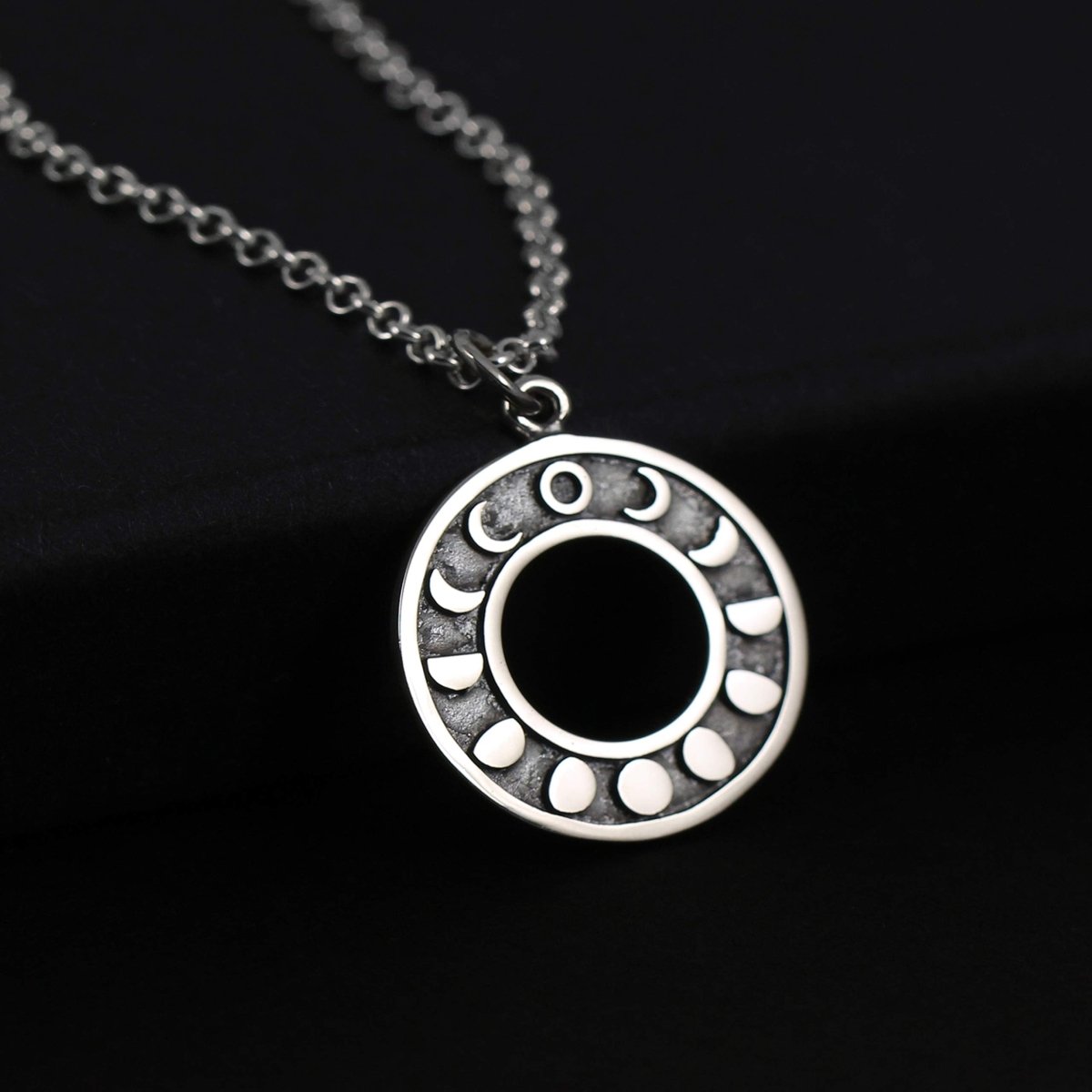 Personalized Two Cups Sterling Silver Moon Phase Necklace for her, Customized Gifts for Women by Groovy Girl Gifts