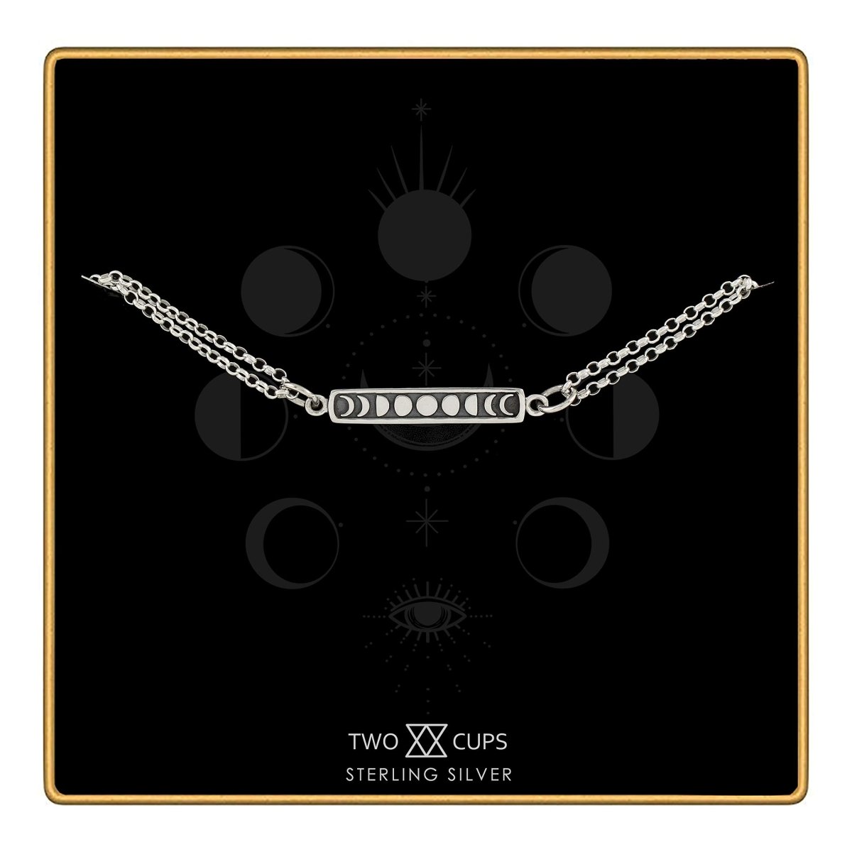 Personalized Two Cups Sterling Silver Moon Phase Bracelet • Moon Bracelet • Moon Jewelry • Full Moon • Crescent Moon • Small Celestial Lunar Bracelet for her, Customized Gifts for Women by Groovy Girl Gifts