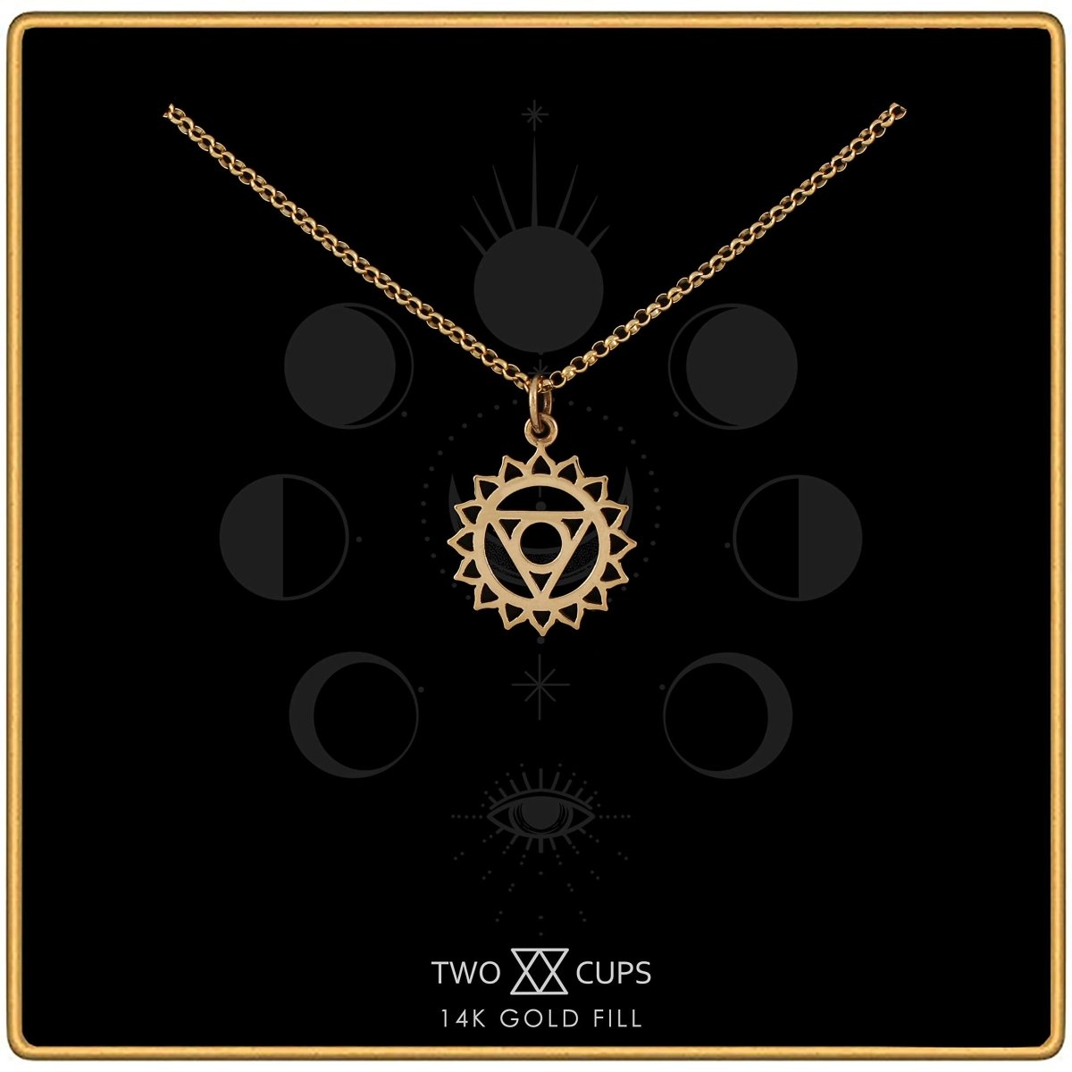 Personalized Two Cups Throat Chakra Necklace • Healing Jewelry • Adjustable Length Chain for her, Customized Gifts for Women by Groovy Girl Gifts