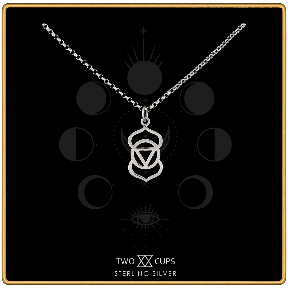 Personalized Two Cups Third Eye Chakra Charm Necklace • Healing Jewelry • Adjustable Length Chain for her, Customized Gifts for Women by Groovy Girl Gifts