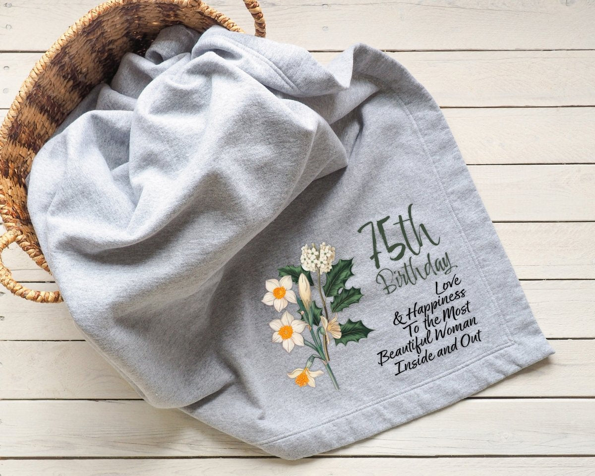 Personalized Blossoms of Love Birthday Blanket for her, Customized Gifts for Women by Groovy Girl Gifts
