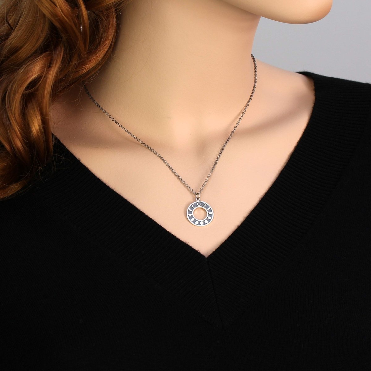 Personalized Two Cups Sterling Silver Moon Phase Necklace for her, Customized Gifts for Women by Groovy Girl Gifts