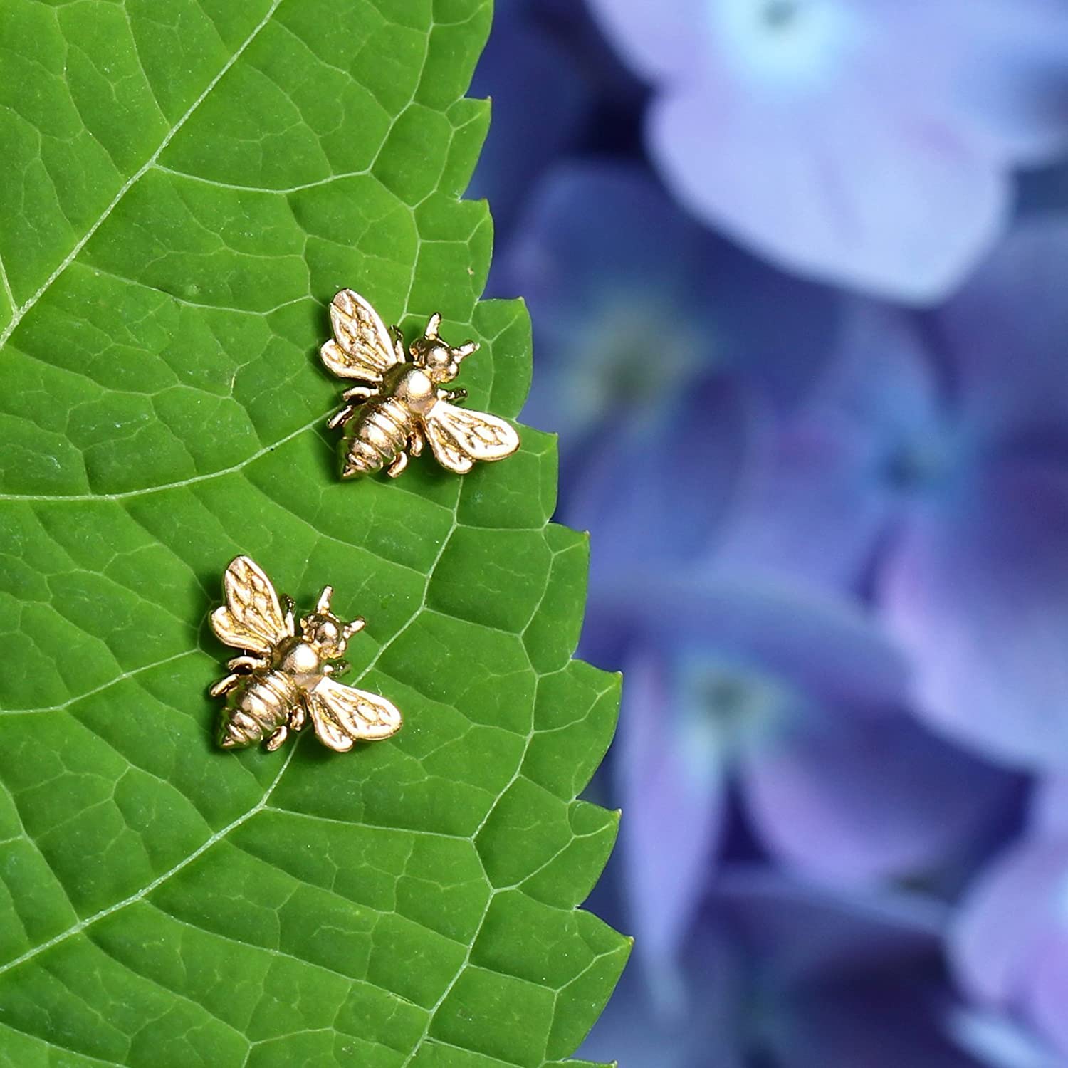 Personalized 24k Gold Honeybee Studs for her, Customized Gifts for Women by Groovy Girl Gifts