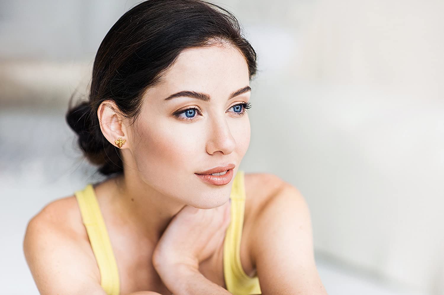 Personalized 24k Gold Honeybee Studs for her, Customized Gifts for Women by Groovy Girl Gifts