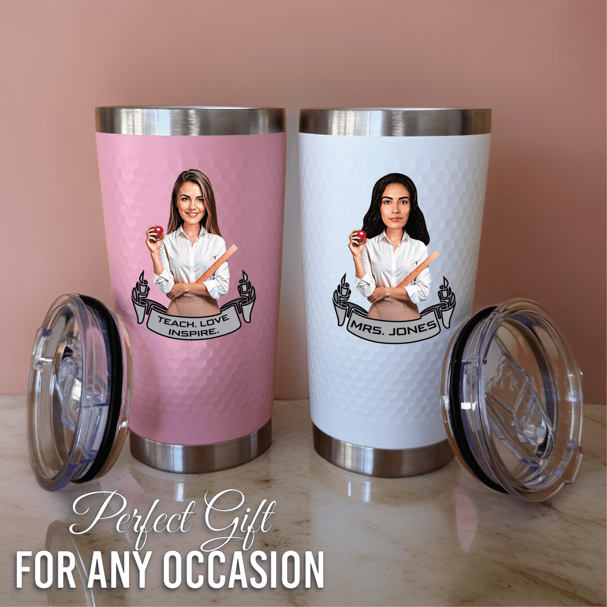 Personalized A+ Tumbler for her, Customized Gifts for Women by Groovy Girl Gifts