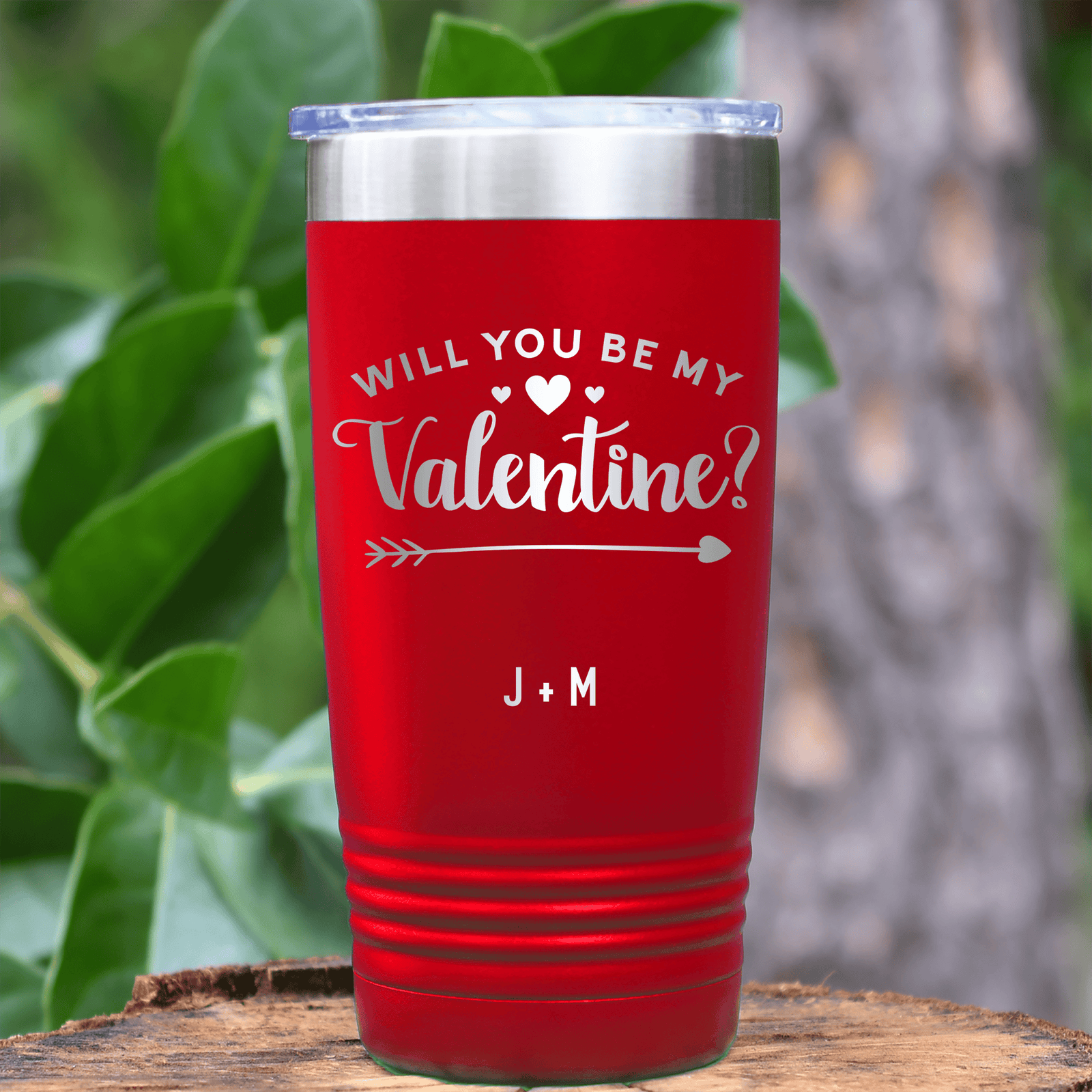 Red Valentines Day Tumbler With Be My Valentine Design
