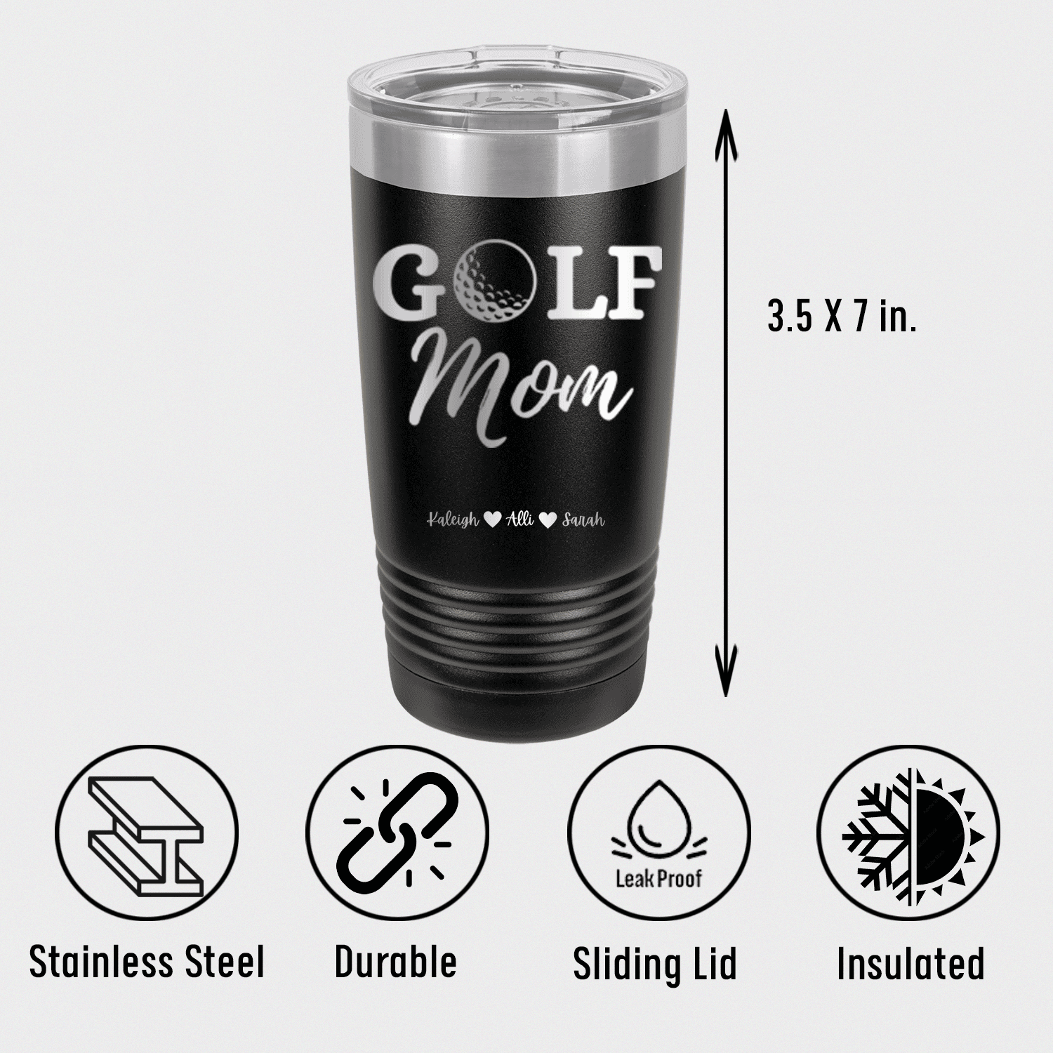 Personalized Best Golf Mom Tumbler for her, Customized Gifts for Women by Groovy Girl Gifts