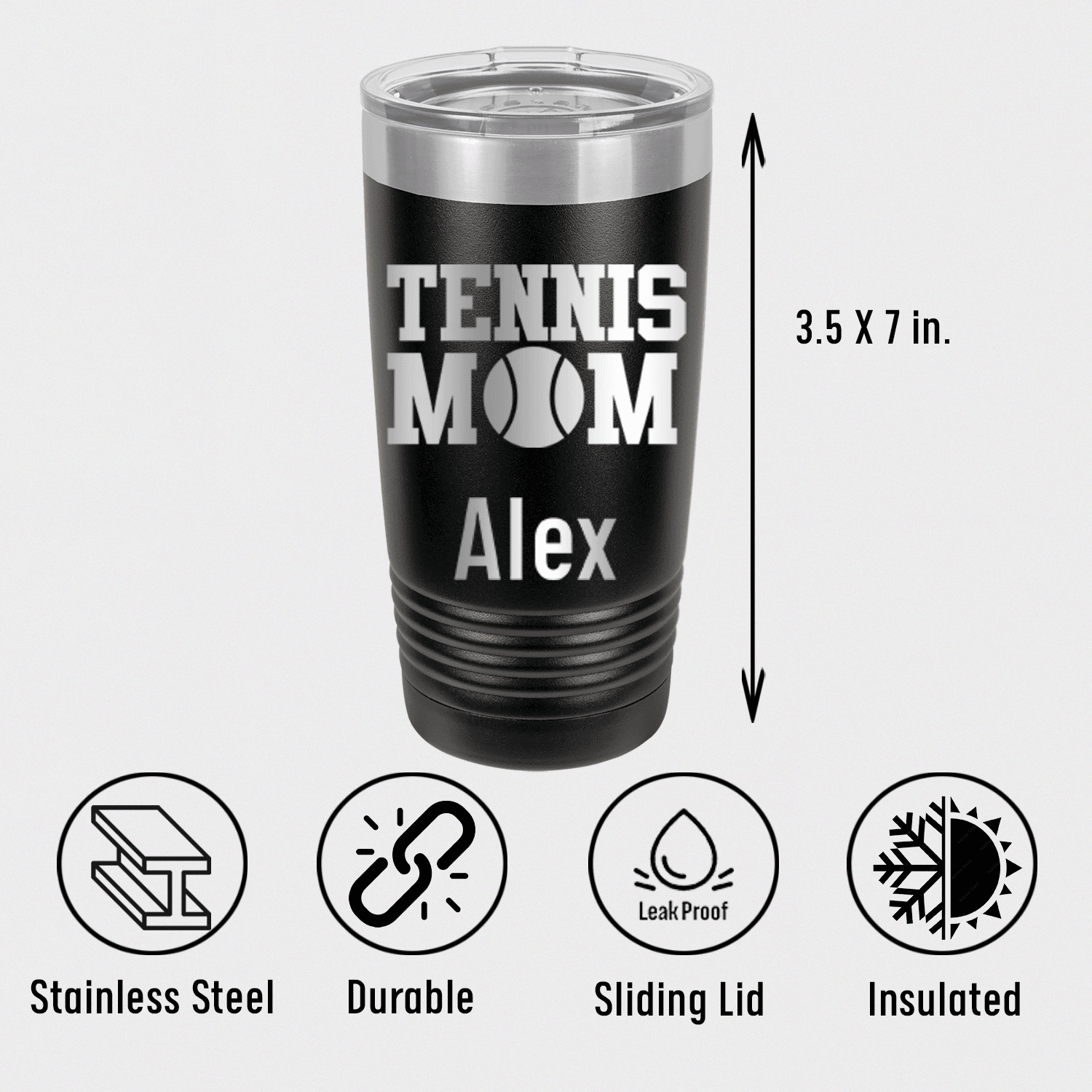 Personalized Best Tennis Mom Tumbler for her, Customized Gifts for Women by Groovy Girl Gifts