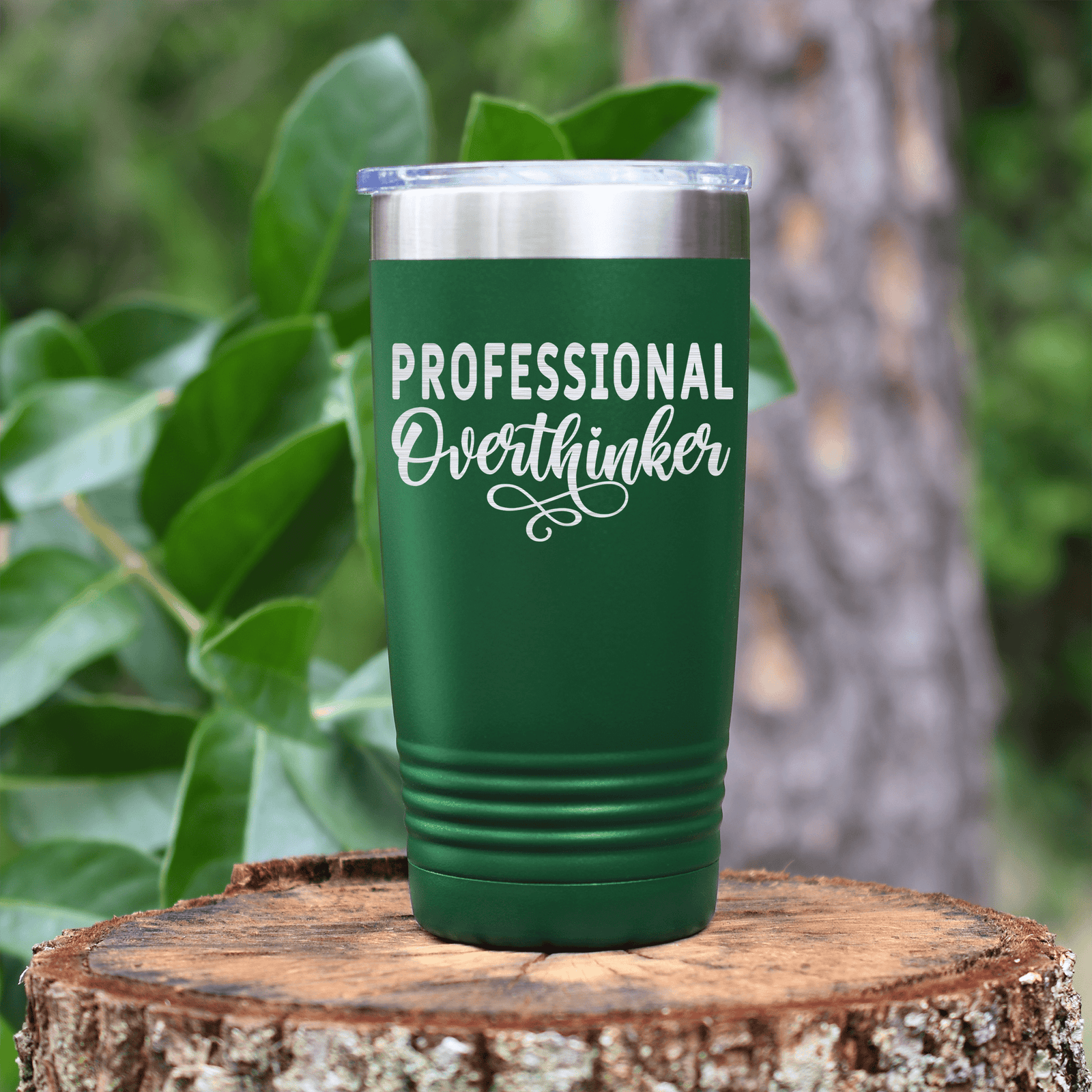 Green pickelball tumbler Big Time Overthinker