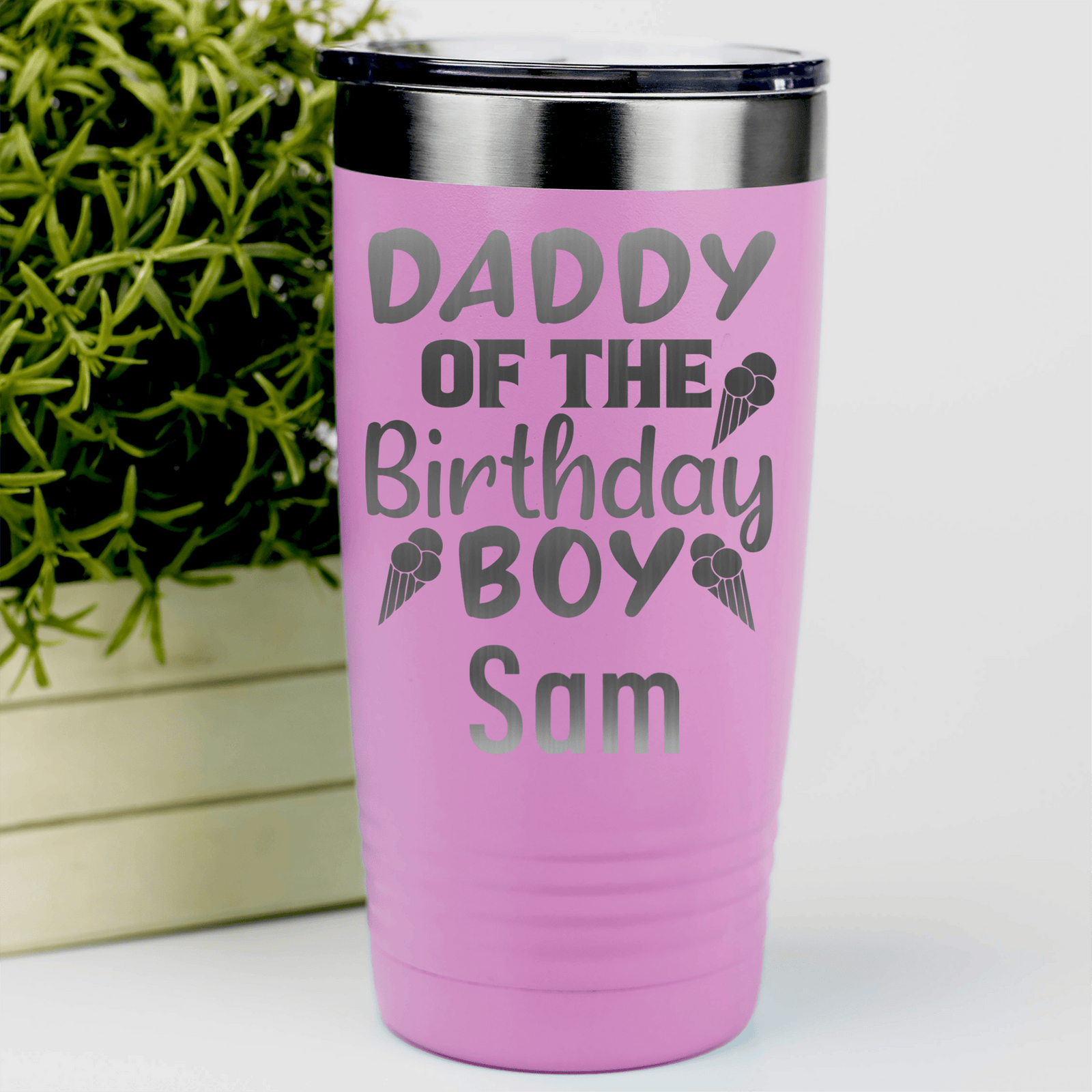 Pink Birthday Tumbler With Birthday Dad Design