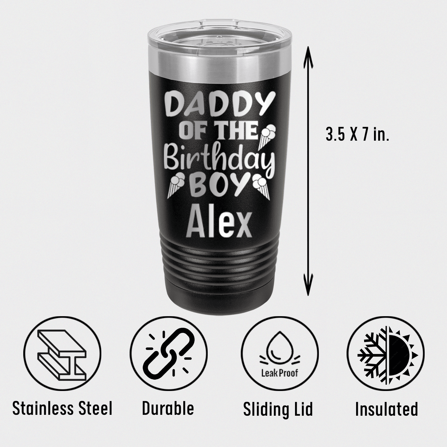 Personalized Birthday Dad Tumbler for her, Customized Gifts for Women by Groovy Girl Gifts