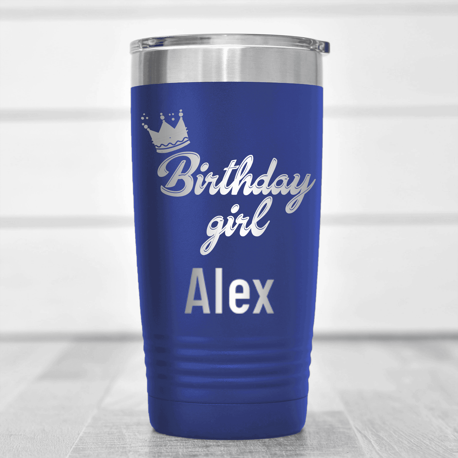 Blue Birthday Tumbler With Birthday Girl Design