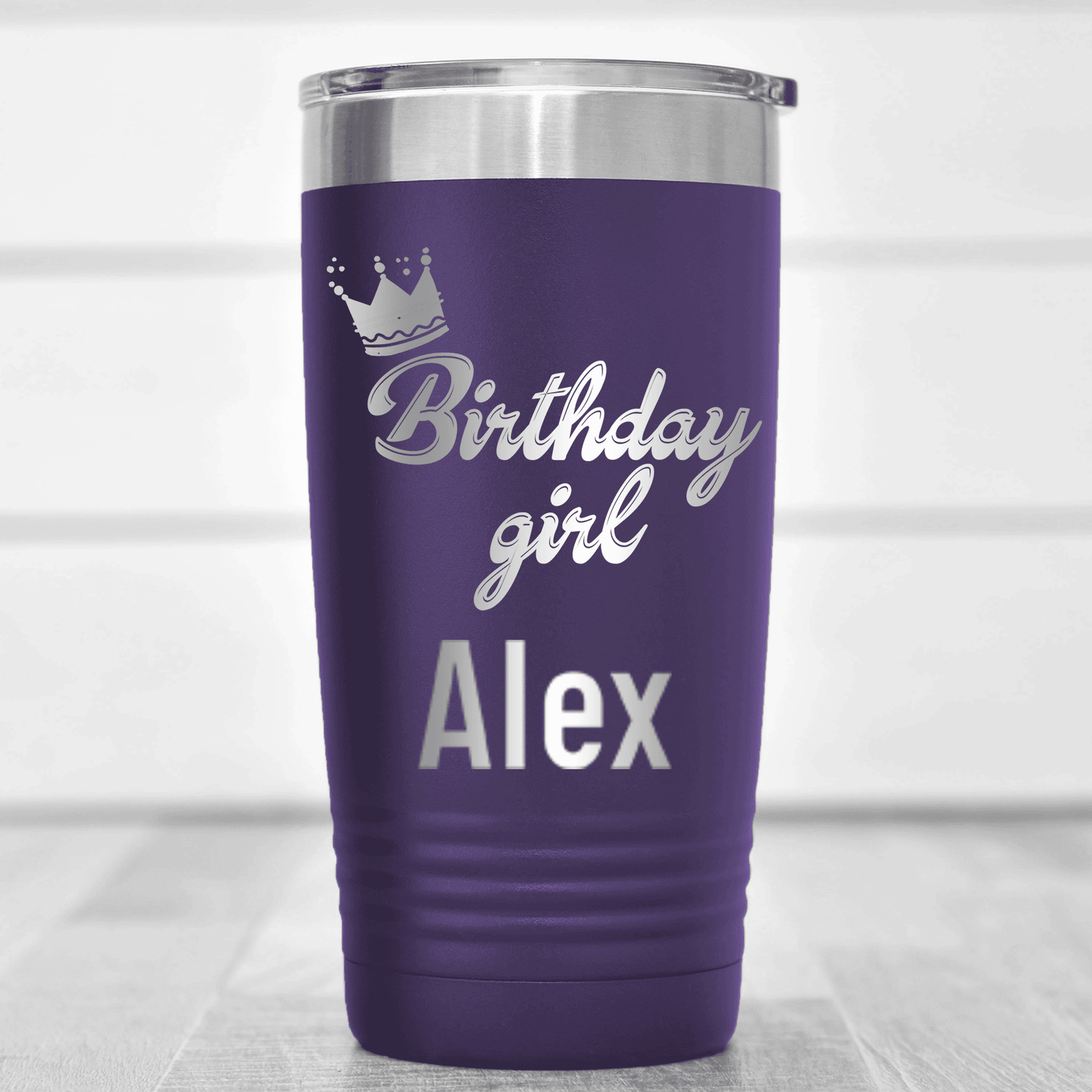 Purple Birthday Tumbler With Birthday Girl Design