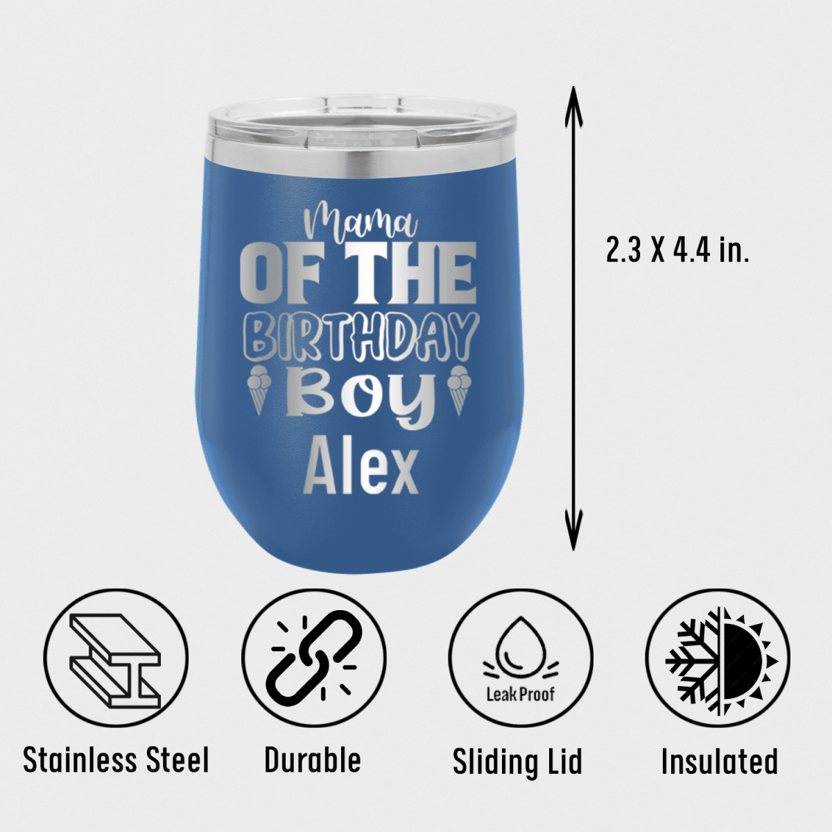 Personalized Birthday Mom Wine Tumbler for her, Customized Gifts for Women by Groovy Girl Gifts