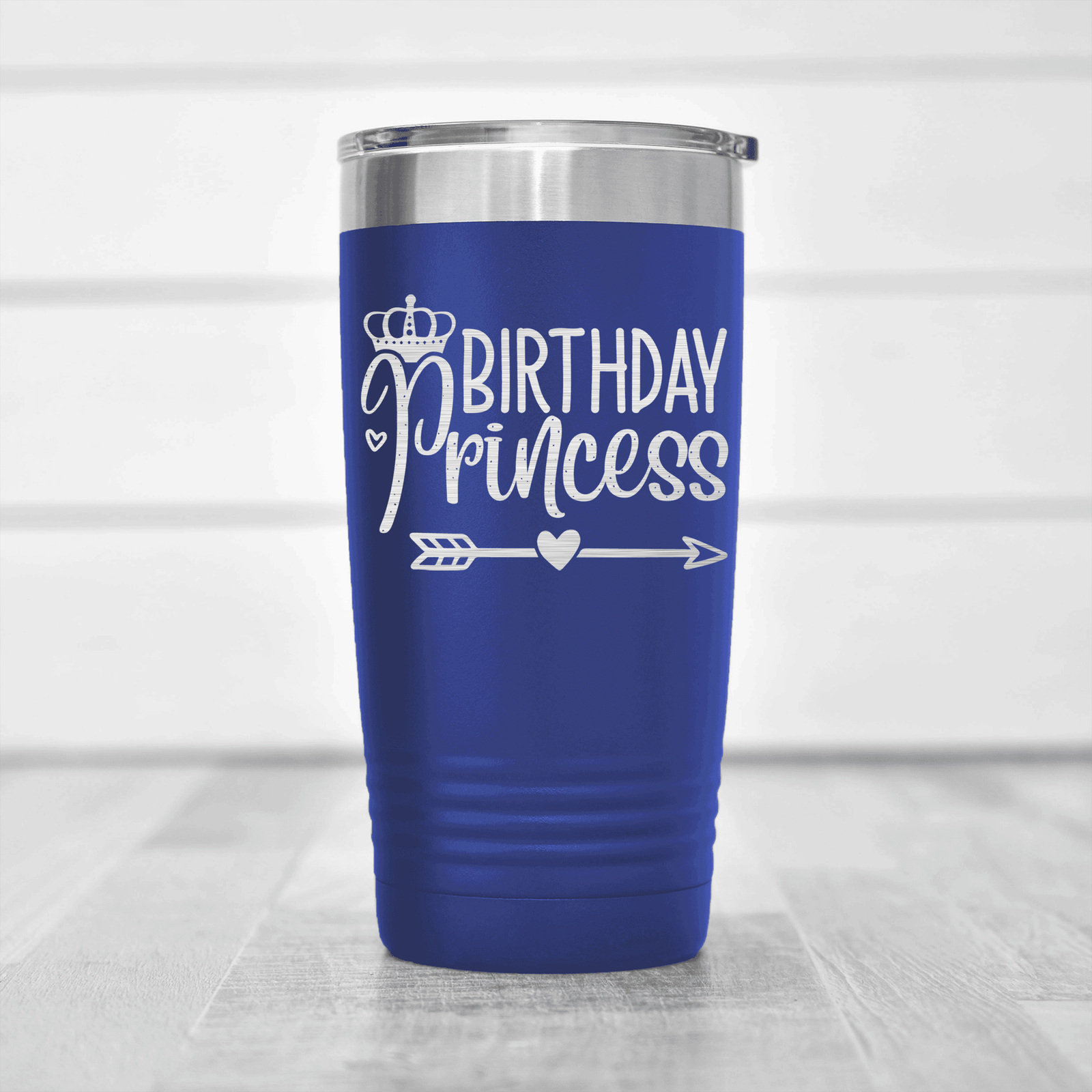 Blue birthday tumbler Birthday Princess Arrow