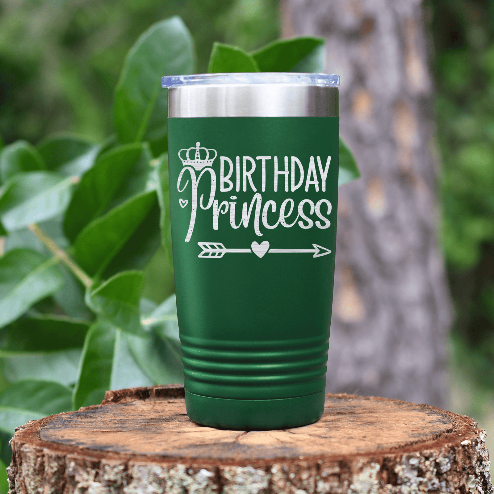 Green birthday tumbler Birthday Princess Arrow