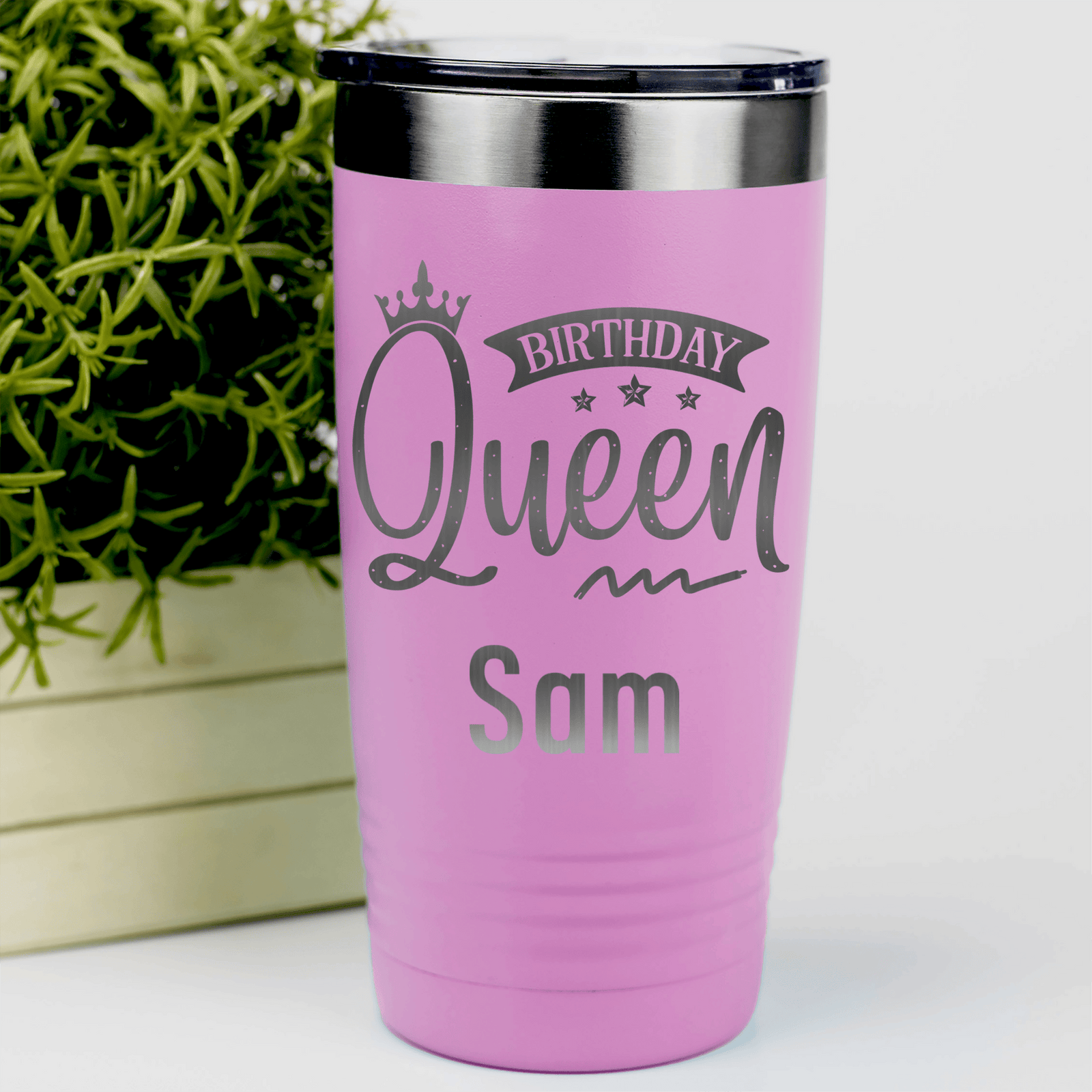 Pink Birthday Tumbler With Birthday Queen Design
