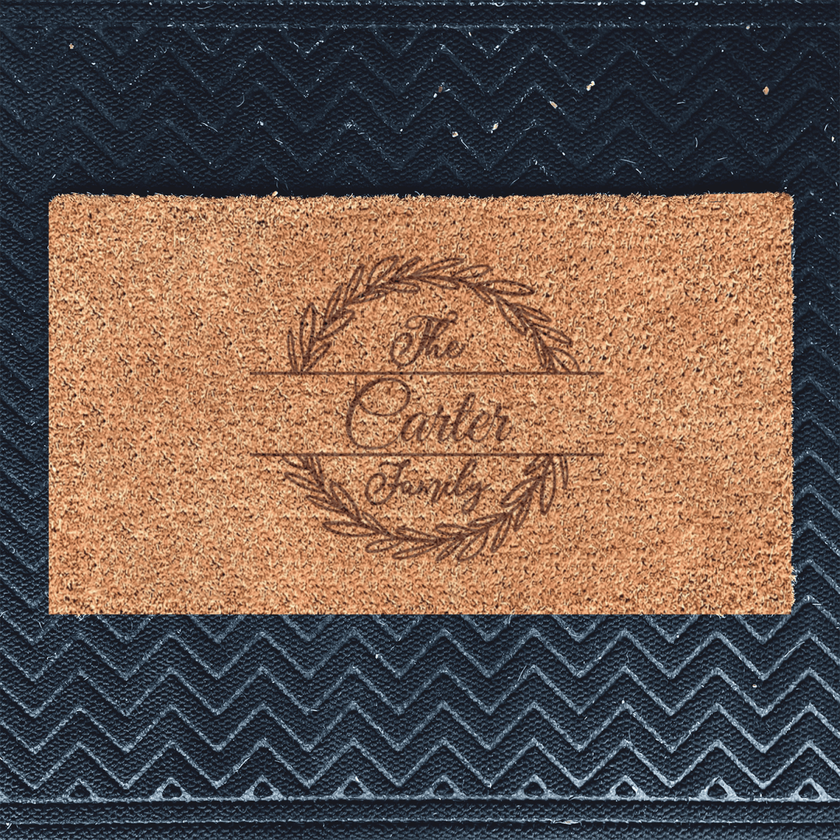 Personalized Botanical Frames Engraved Door Mat for her, Customized Gifts for Women by Groovy Girl Gifts