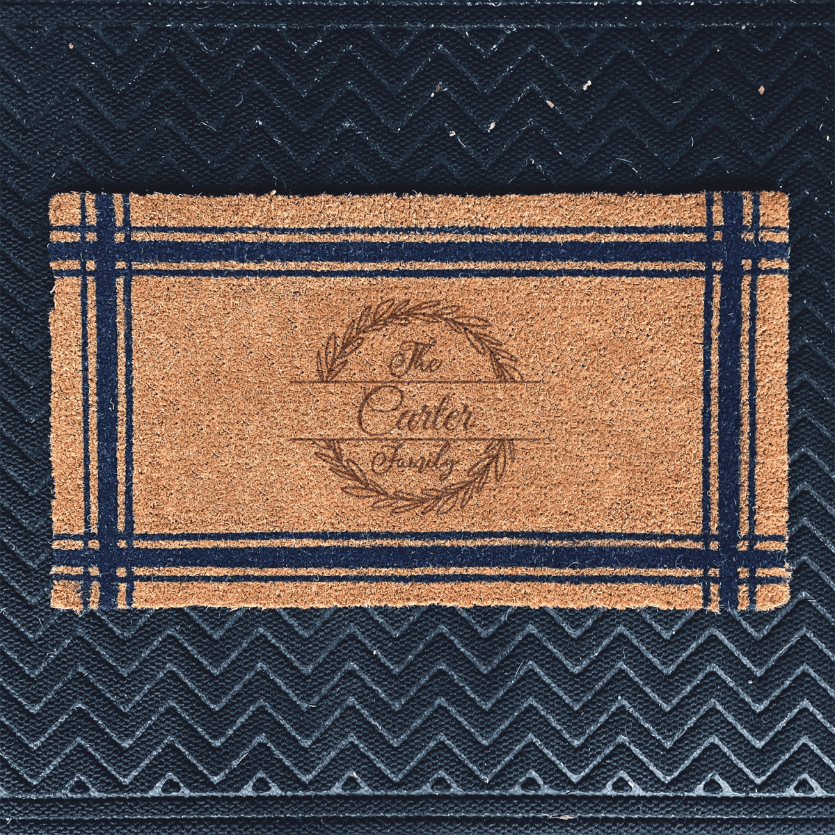 Personalized Botanical Frames Engraved Door Mat for her, Customized Gifts for Women by Groovy Girl Gifts