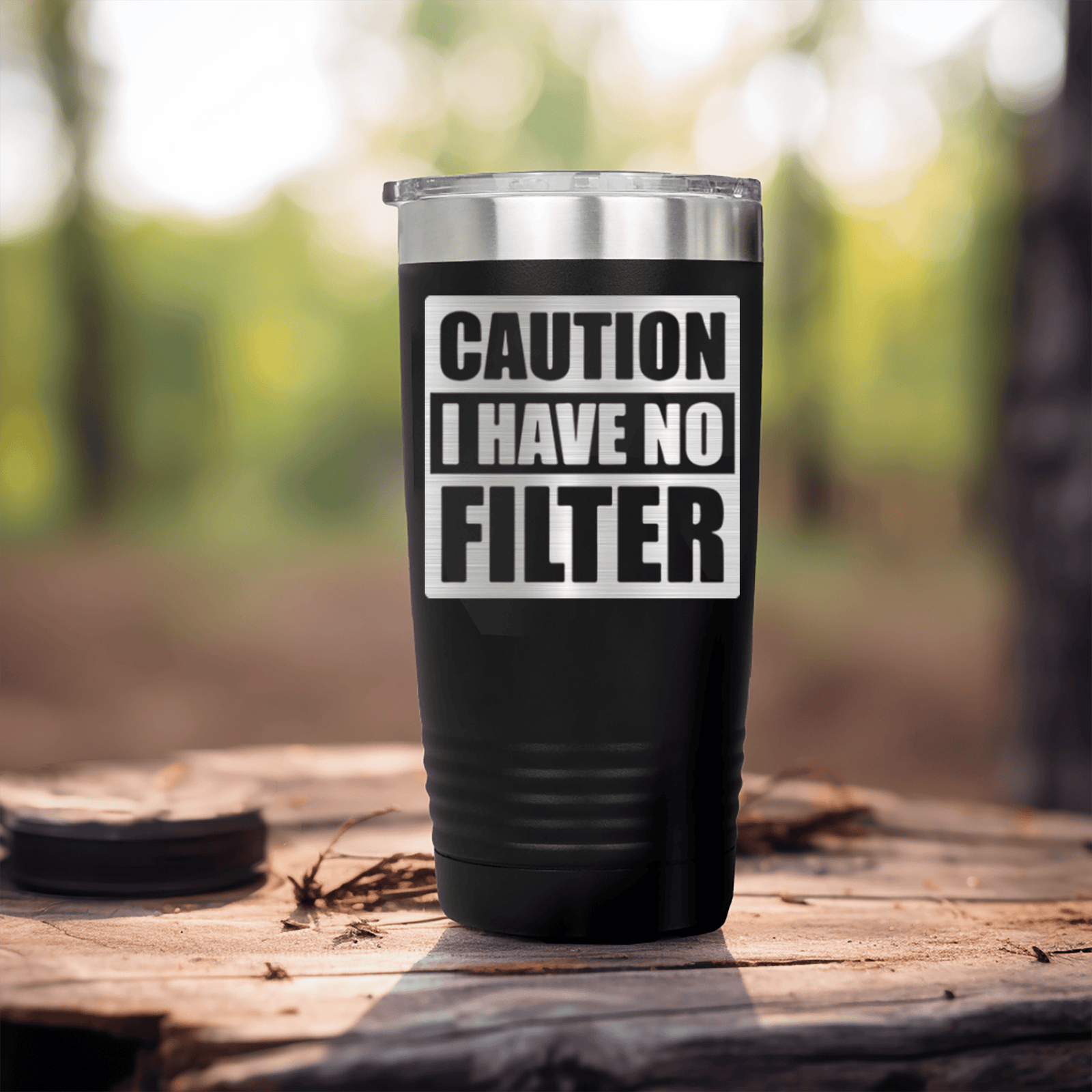 Black pickelball tumbler Caution No Filter