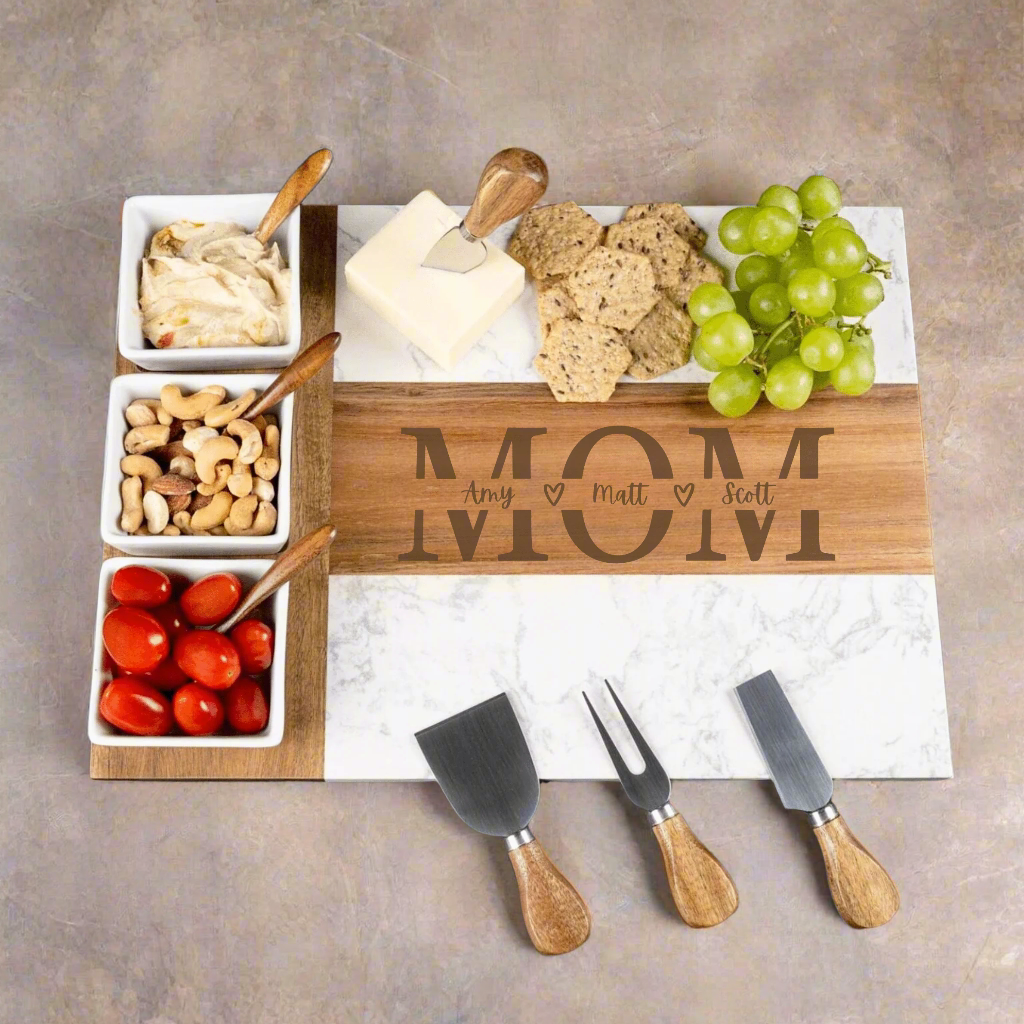 Personalized Mom's Cherished Children Charcuterie Board for her, Customized Gifts for Women by Groovy Girl Gifts