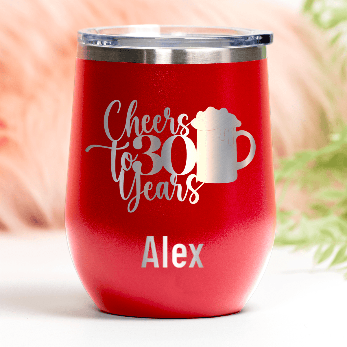 Personalized Cheers To Thirty Beer Wine Tumbler for her, Customized Gifts for Women by Groovy Girl Gifts