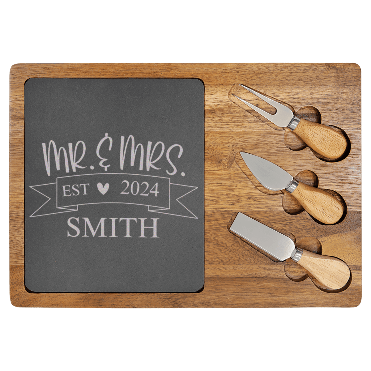 Personalized Cherised Memory Banner Wood Slate Serving Tray for her, Customized Gifts for Women by Groovy Girl Gifts
