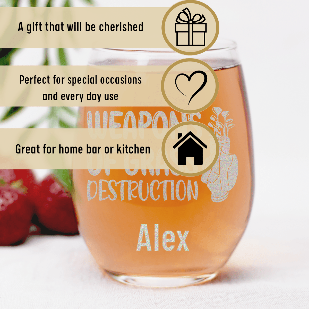 Personalized Choose Your Club Stemless Wine Glass for her, Customized Gifts for Women by Groovy Girl Gifts