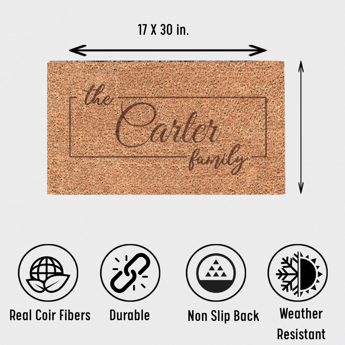 Personalized Classic Family Legacy Engraved Door Mat for her, Customized Gifts for Women by Groovy Girl Gifts