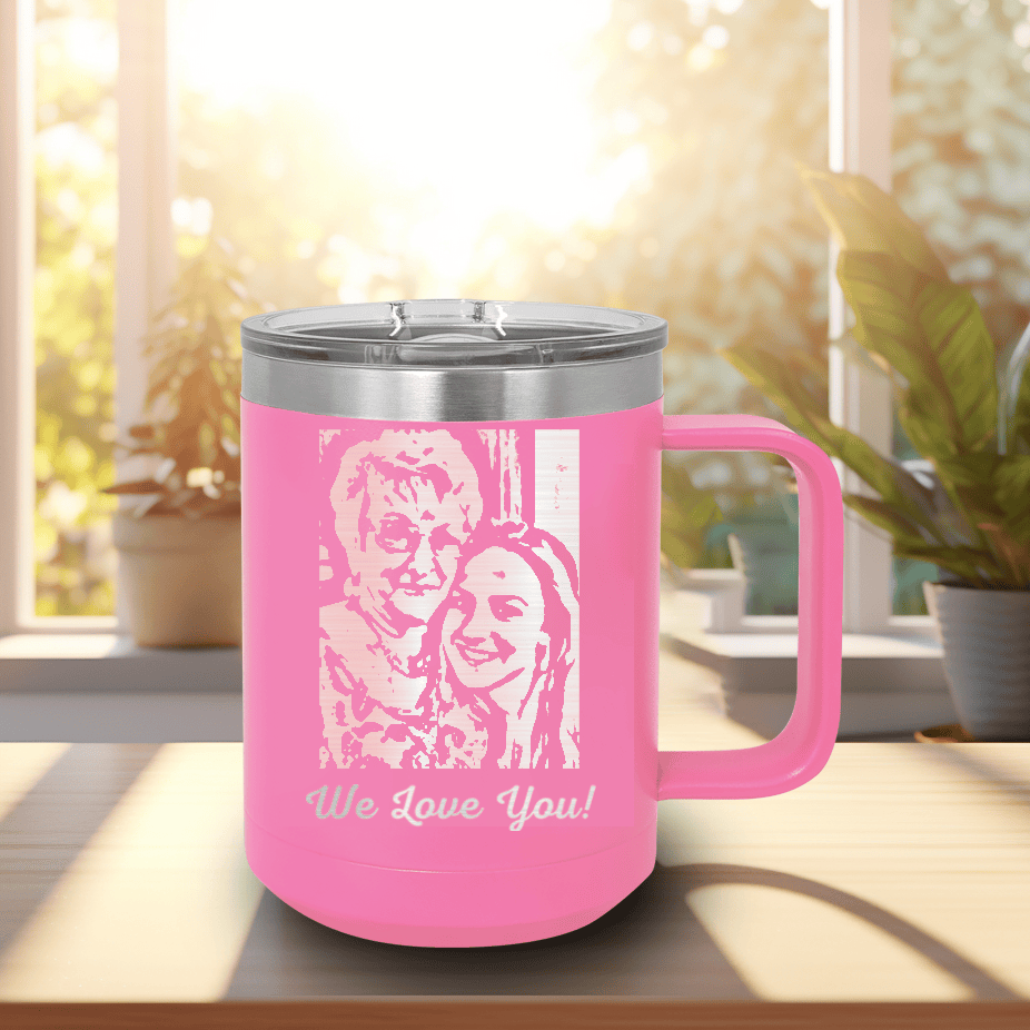 Pink Mothers Day Mug Shaped Tumbler With Custom Mothers Day Design