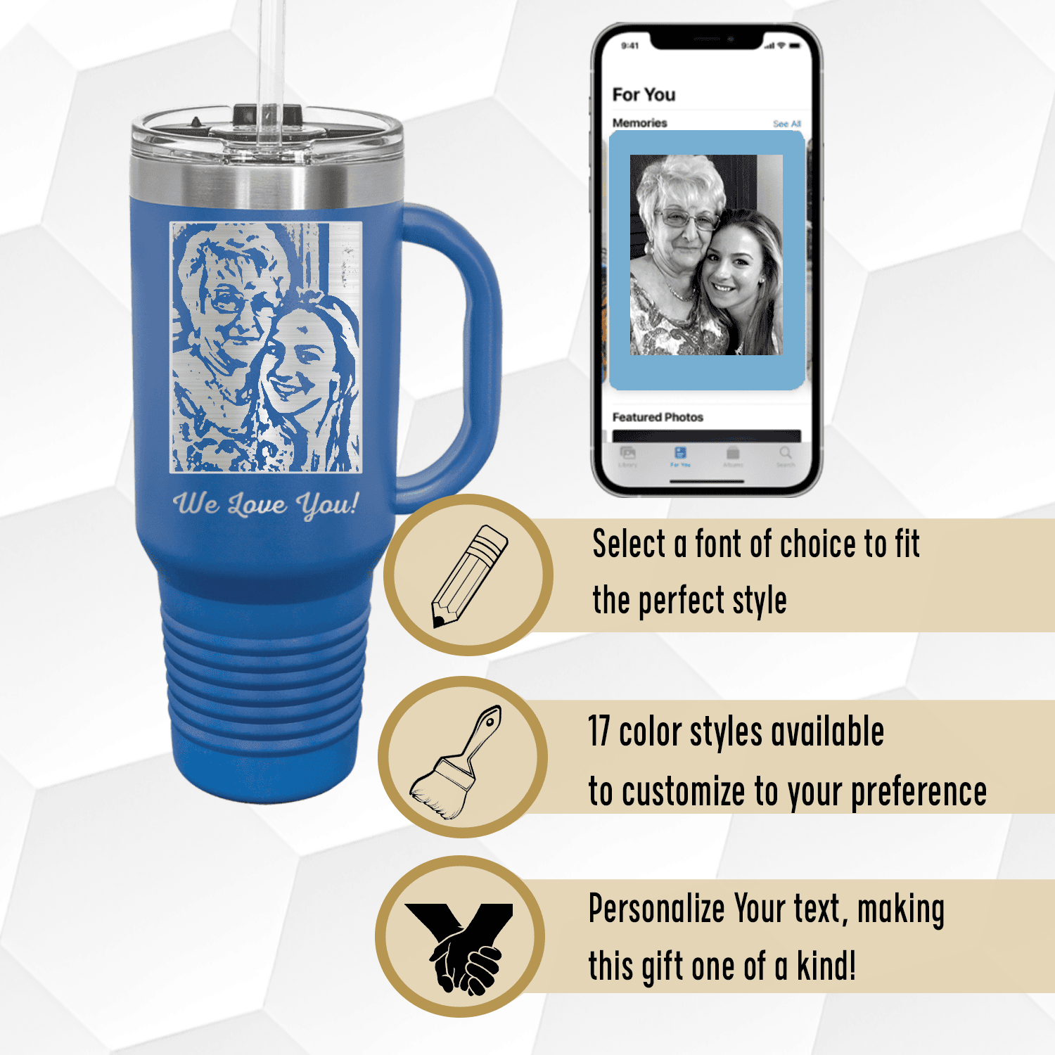 Personalized Sips Of Love Mother's Day Tumbler for her, Customized Gifts for Women by Groovy Girl Gifts