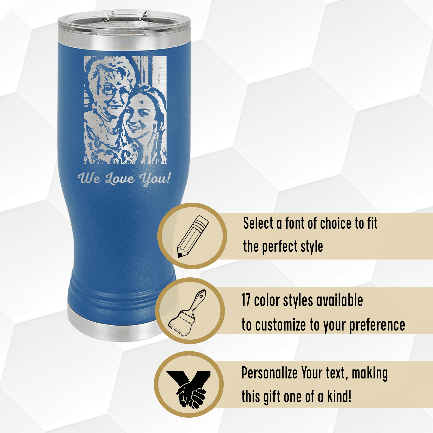 Personalized Photographed Sips Of Love for her, Customized Gifts for Women by Groovy Girl Gifts