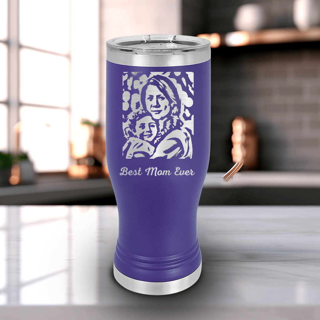 Purple Mothers Day Pilsner Tumbler With Custom Mothers Day Design