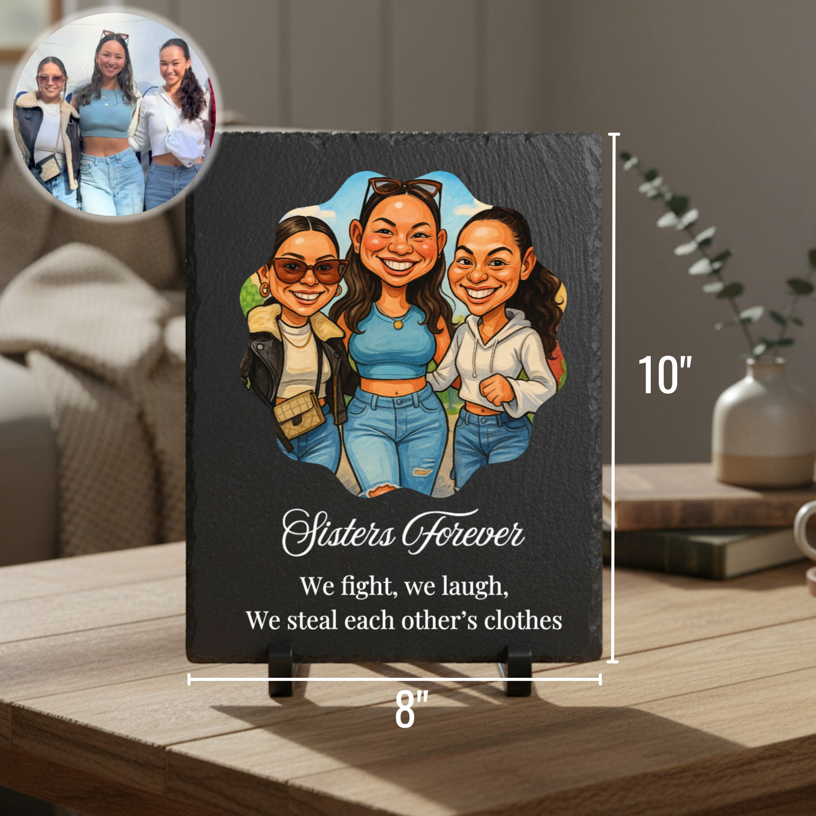 Custom Caricature Slate Plaque